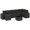 vidaXL Set mobilier de grădină cu perne, 8 piese, negru, poliratan