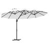 vidaXL Umbrelă de soare Nisipiu 372 x 198 x 243 cm