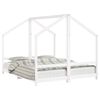 vidaXL Cadru de pat pentru copii, alb, 2x(80x200)cm, lemn masiv de pin