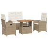 vidaXL Set canapele de grădină, 4 piese, cu perne, bej, poliratan