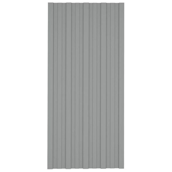 vidaXL Panou de acoperiș 36 pcs Gri 100 x 45 cm Oțel galvanizat