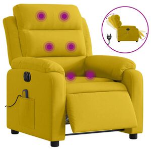 vidaXL Fotoliu de masaj electric rabatabil, galben, catifea