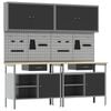 vidaXL Set banc de lucru 8 buc. Negru și Gri 200 x 55 x 200 cm