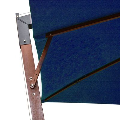 vidaXL Umbrelă suspendată cu stâlp, albastru azuriu, 3x3 m, lemn brad