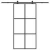 vidaXL Ușă glisantă cu set feronerie 102x205 cm ESG sticlă și aluminiu
