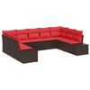 vidaXL Set de canapele pentru grădină cu pernă 9 pcs Maro poliratan