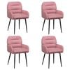 vidaXL Scaune de dining 4 buc. Catifea Roz 59 x 59,5 x 90 cm