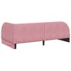 vidaXL Cadru de pat colțar cu saltea cu headboard 2 pcs Roz Catifea