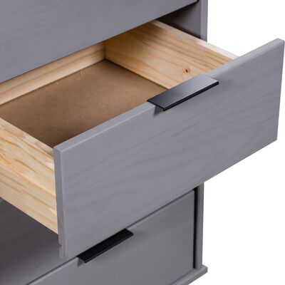vidaXL Comodă cu sertare, gri, 45x39,5x90,3 cm, lemn masiv de pin