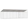 vidaXL Cușcă pentru c&acirc;ini cu acoperiș Argintiu 800 x 200 x 256 cm