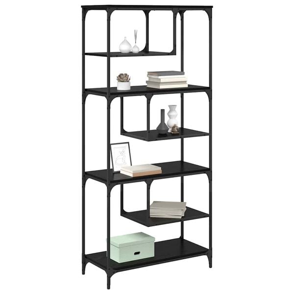 vidaXL Bibliotecă Stejar negru 81 x 36 x 176 cm Lemn compozit