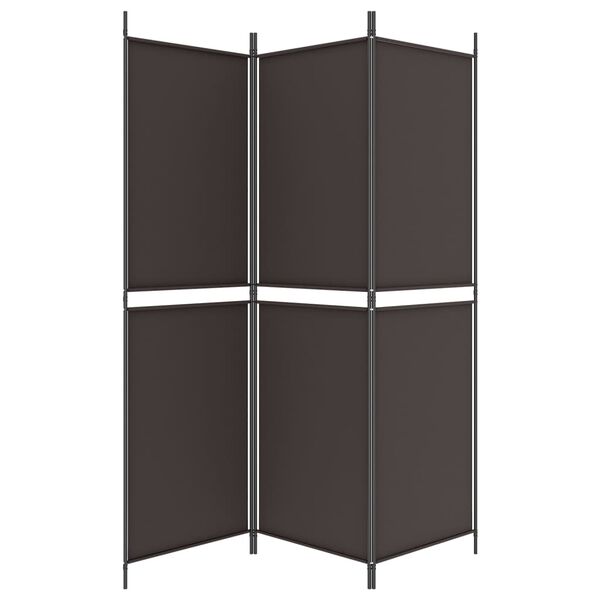 vidaXL Paravan de cameră cu 3 panouri, maro, 150x180 cm, textil