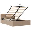 vidaXL Cadru pat hidraulic cu LED cappuccino 120x200cm piele ecologică