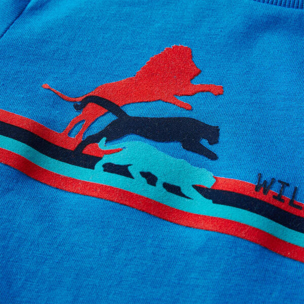 Tricou de copii cu m&acirc;neci lungi albastru cobalt 140