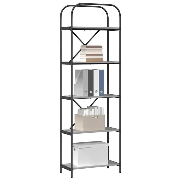 vidaXL Raft pentru cărți Gri Sonoma 60 x 30 x 183 cm Lemn compozit