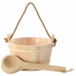 vidaXL Căldare pentru Sauna 2 buc. Maro Lemn de pin solid și c&acirc;nepă