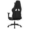 vidaXL Scaun de gaming cu masaj/suport picioare, negru/gri, piele eco