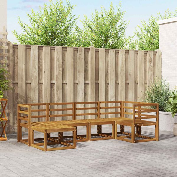 vidaXL Set de canapele de exterior 6 pcs Gri natural și deschis