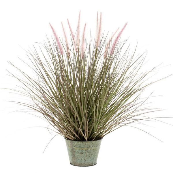 Emerald Iarbă artificială Pennisetum 58 cm &icirc;n ghiveci de zinc