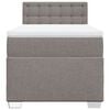 vidaXL Pat box spring cu saltea, gri taupe, 100x200 cm, textil