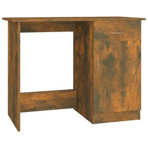 vidaXL Birou, stejar fumuriu, 100x50x76 cm, lemn prelucrat
