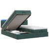 vidaXL Pat Ottoman cu Saltea și LED Verde &icirc;nchis 180 x 200 cm Catifea