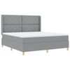 vidaXL Pat cu arcuri cu benzi LED Gri deschis 180 x 200 cm țesătură