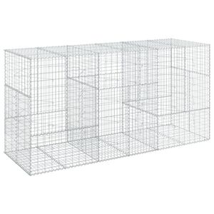 vidaXL Coș gabion cu capac, 300x100x150 cm, fier galvanizat