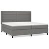 vidaXL Pat box spring cu saltea, gri &icirc;nchis, 200x200 cm, textil