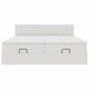 vidaXL Cadru de pat otoman cu saltele alb 180x200cm piele artificială