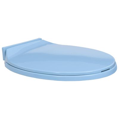 vidaXL Capac WC cu închidere silențioasă, albastru, oval