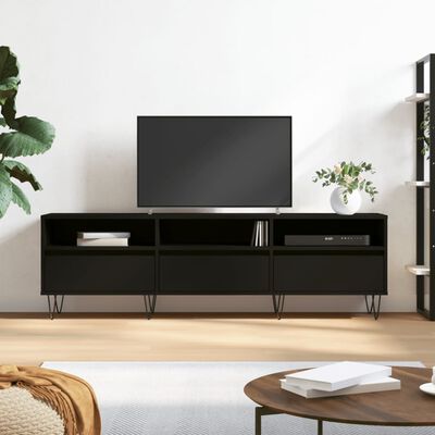vidaXL Comodă TV, negru, 150x30x44,5 cm, lemn prelucrat