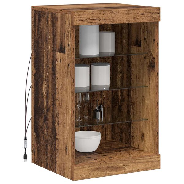 vidaXL Bufet LED Lemn vechi 41 x 37 x 67 cm Lemn compozit