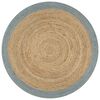 vidaXL Covor manual cu margine măslinie, 120 cm, iută