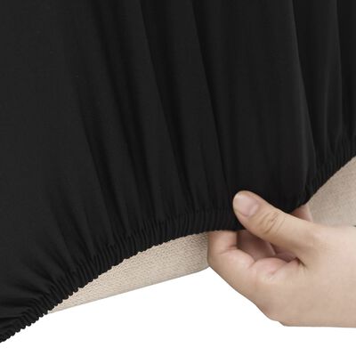 vidaXL Husă elastică pentru canapea, negru, tricot poliester