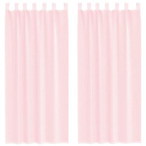 vidaXL Perdele Voile cu buzunare pentru bare 2 buc Roz deschis