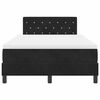 vidaXL Pat cu arcuri cu saltea cu headboard Negru 120 x 200 cm Catifea