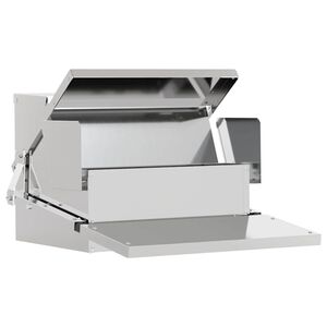 vidaXL Hrănitor cu pedale pentru pui Argintiu 50 x 40 x 29 cm