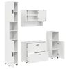 vidaXL Set de mobilier pentru baie cu sertar cu raft 4 pcs Alb lucios