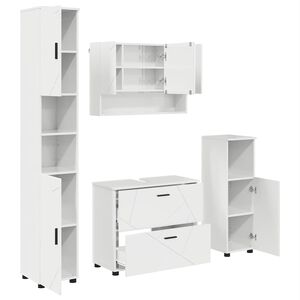 vidaXL Set de mobilier pentru baie 4 buc. Alb lucios 35 x 30 x 192 cm