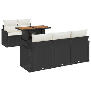 vidaXL Set de canapele pentru grădină 6 pcs Negru Rattan poli