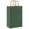 vidaXL Pungi de h&acirc;rtie 250 buc cu m&acirc;nere verde 21x11x31 cm