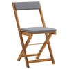 vidaXL Set bistro pliabil cu perne, 3 piese, lemn masiv de acacia