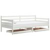 vidaXL Pat de zi cu sertare, alb, 90x200 cm, lemn masiv de pin
