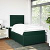 vidaXL Pat box spring cu saltea, verde &icirc;nchis, 120x190 cm, catifea