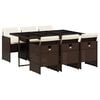 vidaXL Set mobilier de grădină cu perne, 7 piese, maro, poliratan