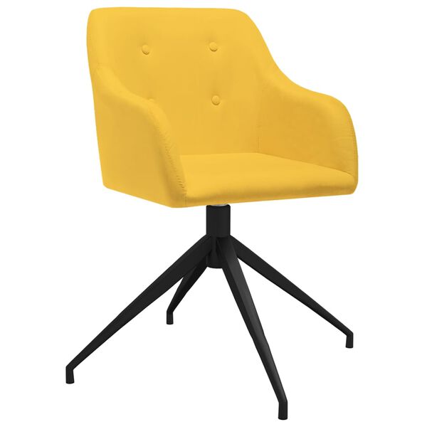 vidaXL Scaune de bucătărie pivotante, 2 buc., galben, textil