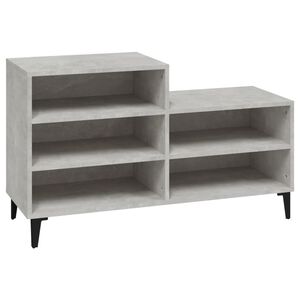 vidaXL Pantofar, gri beton, 102x36x60 cm, lemn prelucrat
