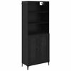 vidaXL Bufet Stejar Negru 69,5 x 34 x 180 cm Lemn prelucrat