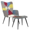 vidaXL Scaun de relaxare cu taburet, textil, petice